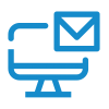 Icon of a computer with an email notification